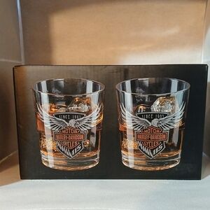 Harley-Davidson  115th Anniversary Whiskey Glass Set - Black and Silver